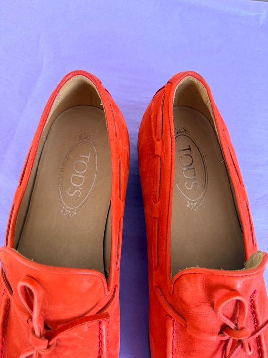 TOD\'S Men\'s Orange Suede Loafers Size 7 main image 7